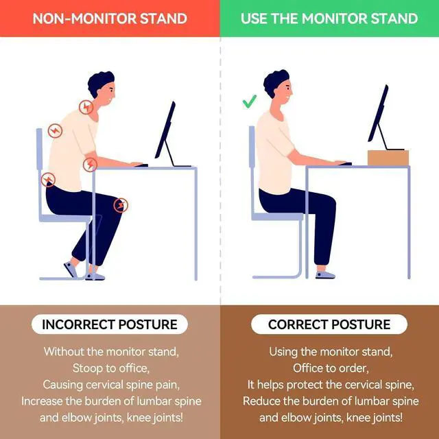 Alt view image 4 of 7 - KIRIGEN Monitor Stand Wooden -Desk Stand Wood for Computer/Laptop/TV Printer - Monitor Arms & Stands Desk Riser for Office Organizers - Desktop Workspace Platforms Stands (39,Natural)