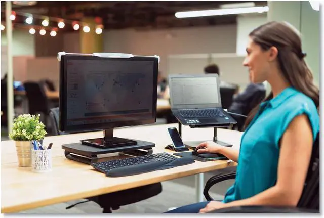 Alt view image 2 of 6 - Kensington SmartFit Monitor Stand Plus for up to 24 Screens - Black (K52786WW)