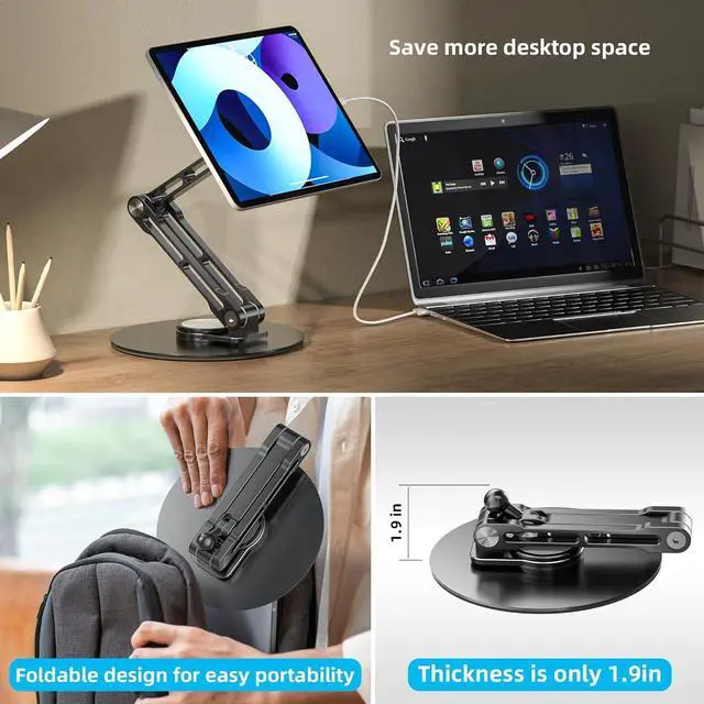 Alt view image 6 of 7 - 75mm VESA Mount Monitor Stand - Foldable Small Monitor Stand for 15.6" 16" 17" 17.3" 18" 18.5" inch Portable Monitor Stand Lay Flat Support VESA 75 * 75mm