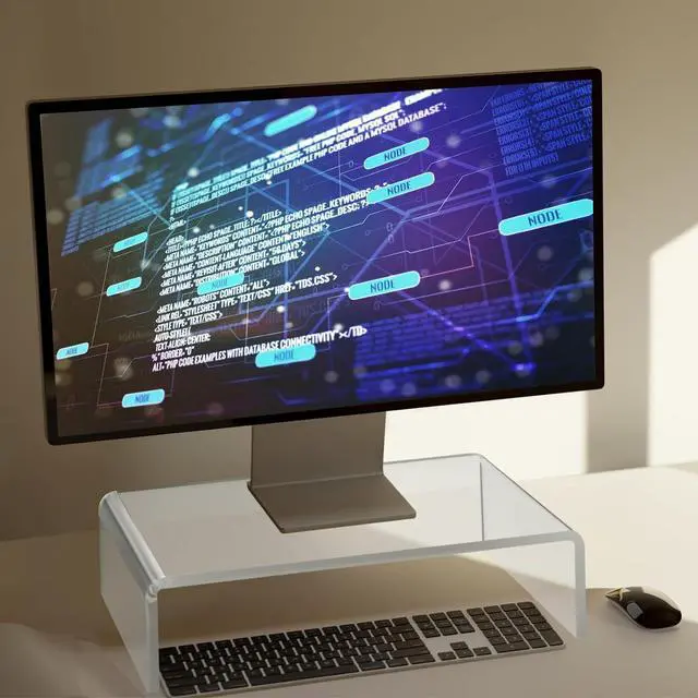 Alt view image 5 of 6 - Jetec 2 Pcs Acrylic Monitor Stand Desktop Video Acrylic Monitor Riser Desk Shelf Computer Stand for Laptop TV Computer Screen Desk Organizer Teacher's Day Supplies (Clear, 12 x 8 x 3 Inch)
