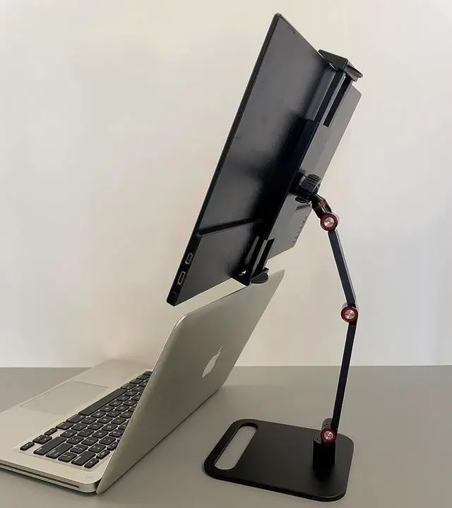 Alt view image 5 of 7 - Portable Monitor Holder for 12-17.3 Inch Screen Desk Holder Metal Stand 16 Inch Universal Expandable Display Base 12.9inch Tablet Stand Adjustable Portable Monitor Desktop Clamp Stand