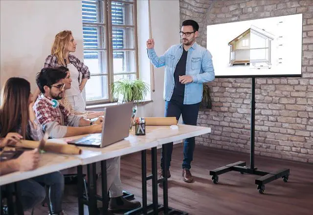 Alt view image 7 of 7 - CTA Height Adjustable TV Stand  CTA VESA-Compatible Universal Floor Stand for TVs & Monitors 13-42-inch up to 44 lbs. - Black (ADD-DMHA)