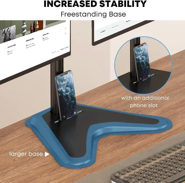 Alt view image 5 of 6 - Quad Monitor Stand, 4 Monitor Mount for 17 to 32 inch Computer Screens,Hold up to 19.8lbs Each,Fully Adjustable Stacked 4 Monitor Desk Mount,Black