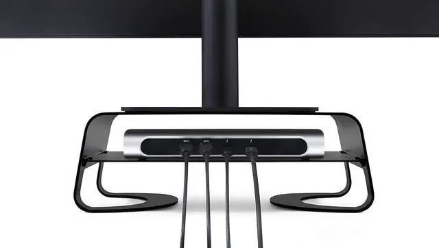 Alt view image 3 of 5 - Twelve South Curve Riser Monitor Stand | Ergonomic Desktop Stand with Storage Shelf for iMac and Displays, Matte Black