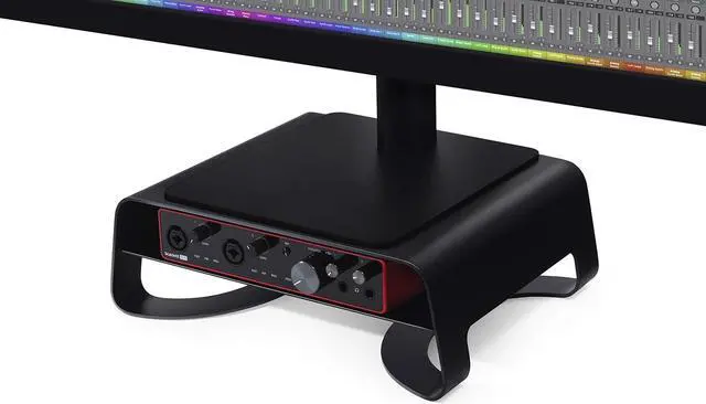 Alt view image 4 of 5 - Twelve South Curve Riser Monitor Stand | Ergonomic Desktop Stand with Storage Shelf for iMac and Displays, Matte Black