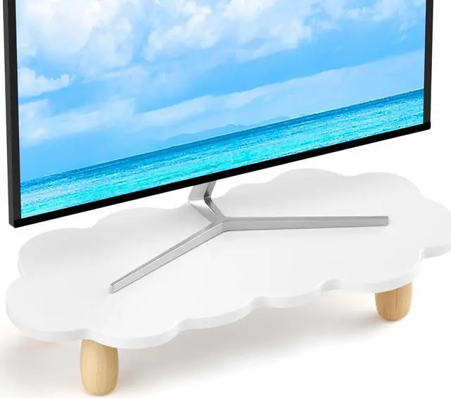 Main image of Monitor Stand Riser,Sheep-Shaped Sturdy Wood Computer Monitor Riser, Laptop Monitor Stand, Multi-Purpose Desktop Organizer Riser for Computer, Laptop, Printer, TV,,White
