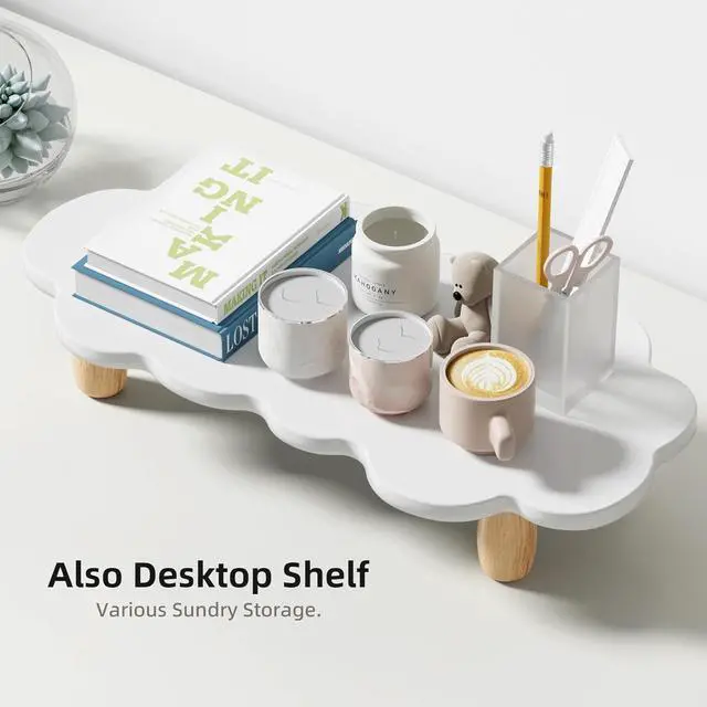 Alt view image 4 of 7 - Monitor Stand Riser,Sheep-Shaped Sturdy Wood Computer Monitor Riser, Laptop Monitor Stand, Multi-Purpose Desktop Organizer Riser for Computer, Laptop, Printer, TV,,White