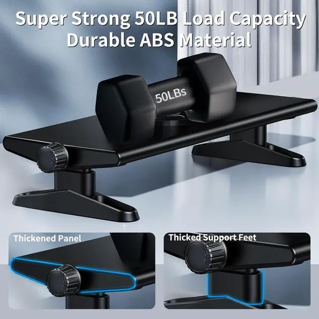 Alt view image 3 of 7 - Computer Monitor Stand Riser for Desk,4.5-6.3 Inches Freely Height Adjustable with Cellphone Holder,Multi-Purpose Desktop Organizer Monitor Stands Riser for Computer,Laptop,Printer,TV (BLack)