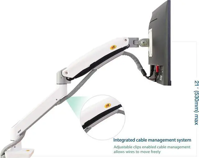 Alt view image 3 of 6 - NB North Bayou Monitor Desk Mount Ultra Wide Full Motion Swivel Long Arm with Gas Spring for 22''-35''Monitors from 6.6 to 26.4lbs Height Adjustable Monitor Stand G70-W