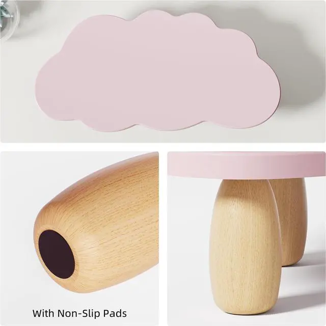 Alt view image 6 of 7 - Monitor Stand Riser, Cloud-Shaped Sturdy Wood Computer Monitor Riser, Laptop Monitor Stand, Multi-Purpose Desktop Organizer Riser for Computer, Laptop, Printer, TV, Purple