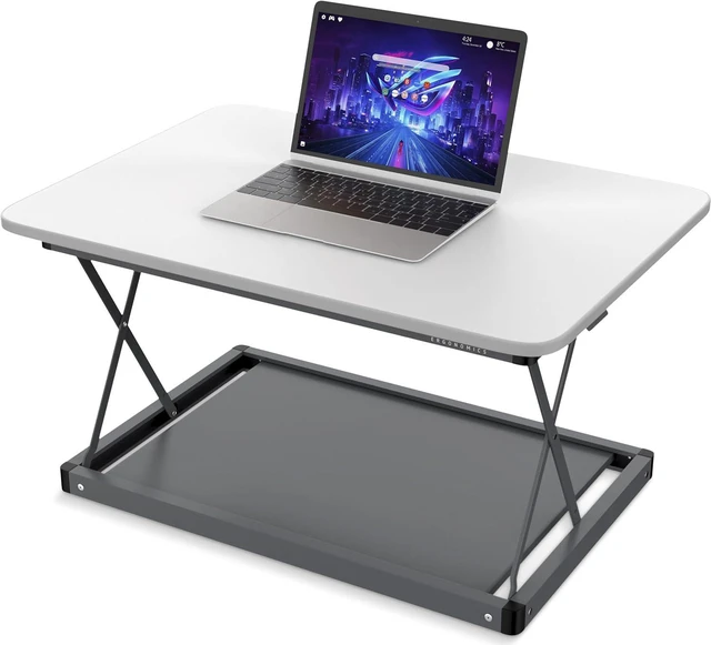 Main image of CHANGEdesk Mini Desktop Standing Desk Converter - Adjustable Height Standing Desk Riser for sitting or standing Portable Standing Desk extender Stand Up Desk Riser Sit Stand Desk Converter for laptops