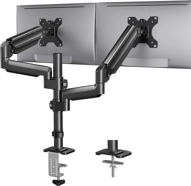 Main image of HUANUO Dual Monitor Mount up to 32 inches Screens, Taller Monitor Stand Hold 19.8lbs, Dual Monitor Arm Desk Mount Easy Adjustable with Tilt, Swivel, Rotation, VESA 75/100mm