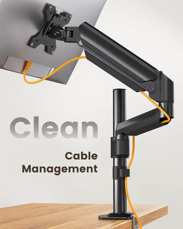 Alt view image 6 of 7 - ErGear Single Monitor Mount, Monitor Arm Desk Mount for 13-32 Inch Computer Holds 19.8 lbs,Stand for Desk with Swivel/Tilt/Rotation, VESA 75x75 or 100x100mm