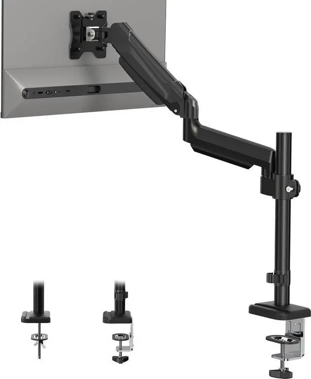 Main image of BONTEC Single Monitor Desk Mount for 13 to 34 Inch Screens, Tall Monitor Arm Stand, Adjustable Gas Spring Arm with Tilt, Swivel, Rotation, VESA 75x75, 100x100mm, Holds up to 19.8lbs