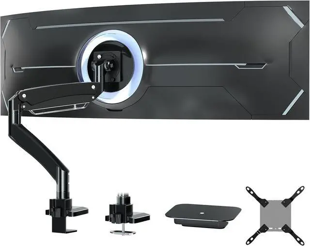 Main image of Ultrawide Monitor-Arm Heavy Duty 22-57 - PUTORSEN Aluminum Single Monitor Mount Holds up to 59.4 lbs, Premium Adjustable Desk Mount Stand, VESA 75/100/200 mm, Black