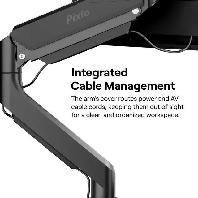Alt view image 5 of 7 - Pixio PS2D Ultrawide Heavy-Duty Premium Dual Monitor Arm Stand Desk Mount - Fits up to 35 inches Two Monitors, Weights up to 33 lbs Each, Height Adjustable, Compatible with VESA 75x75mm 100x100mm