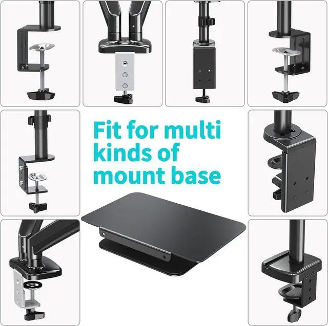 Alt view image 5 of 6 - MOUNT PRO Monitor Mount Reinforcement for Thin Desk and Other Fragile Table Tops, Steel Bracket Plate Fits Monitor Arm and Monitor Stand C Clamp Installation