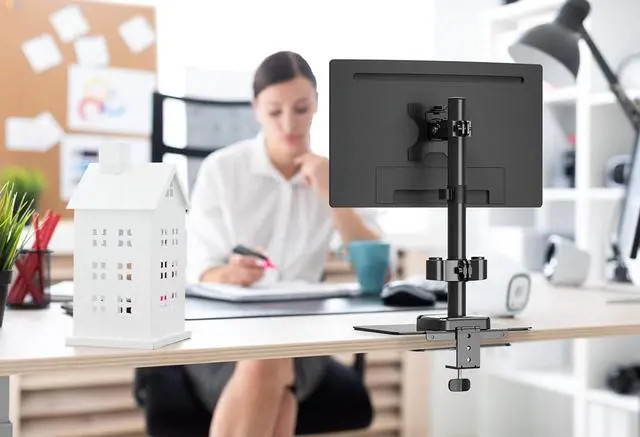 Alt view image 6 of 6 - MOUNT PRO Monitor Mount Reinforcement for Thin Desk and Other Fragile Table Tops, Steel Bracket Plate Fits Monitor Arm and Monitor Stand C Clamp Installation