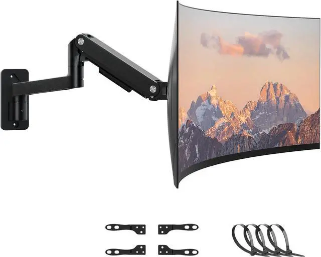 Main image of PUTORSEN Monitor Wall Mount Arm - Heavy Duty for Ultrawide Computer up to 49 inches and 44 lbs with Gas Spring, Full Motion Adjustable, Max VESA 200x200