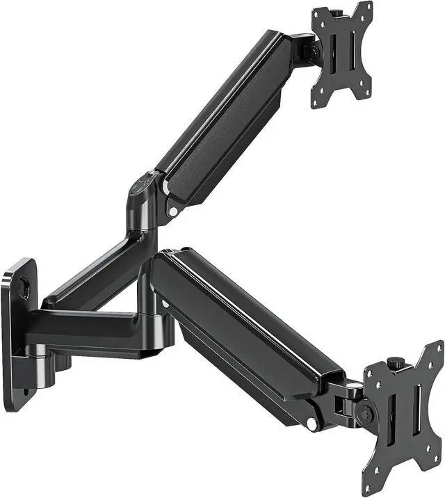 Main image of Dual Monitor Wall Mount for 13 to 32 Inch Computer Screens, Monitor Mounts for 2 Monitors Holds Up to 19.8lbs Each,Full Motion Gas Spring Monitor Arm with VESA 75x75/100x100
