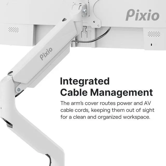 Alt view image 5 of 7 - Pixio PS2D White Ultrawide Heavy-Duty Premium Dual Monitor Arm Stand Desk Mount - Fits up to 35 inches Two Monitors, Weights up to 33 lbs Each, Compatible with VESA 75x75mm 100x100mm