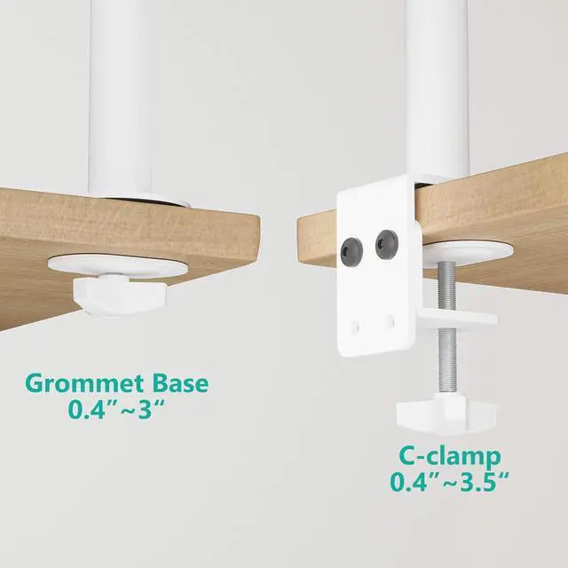 Alt view image 6 of 7 - WALI Single Monitor Mount for 1 Computer Screen up to 32 inch, Fully Adjustable Monitor Arm Holds up to 22 lbs (M001S-W), White
