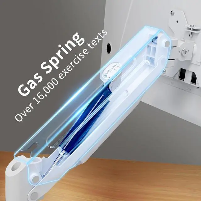 Alt view image 2 of 7 - Suptek Monitor Mount Gas Spring Monitor Arm Desk Mount Fully Adjustable Fits 17 20 22 23 24 26 27 inch Monitors (White)
