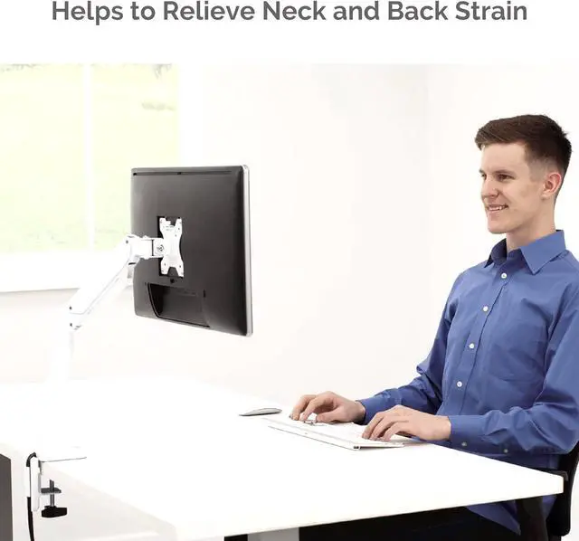 Alt view image 6 of 7 - Fellowes 8056201 Platinum Series Adjustable Computer Monitor Stand for Desk with Single Monitor Arm, 32 Inch Monitor Capacity