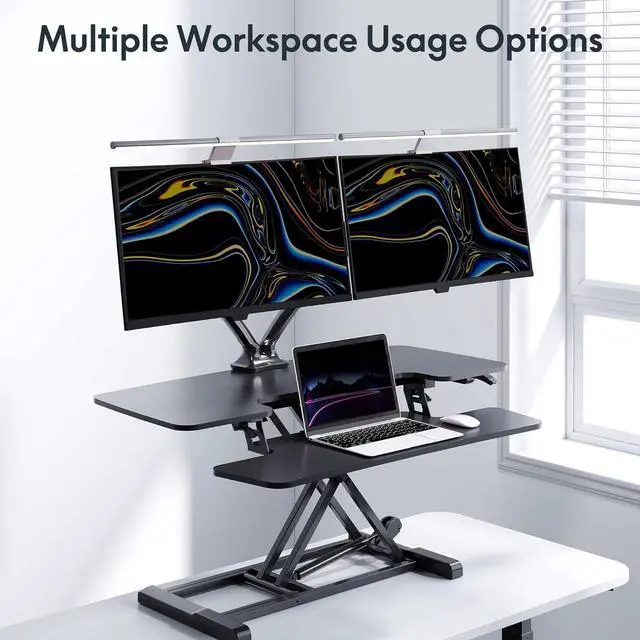 Alt view image 3 of 7 - FlexiSpot Dual Monitor Stand for Desk Adjustable Spring Monitor Arm Desk Mount Hold up to 3.3 to 11lbs Vesa Dual Monitor Mount with C Clamp for 10 to 27 Inch Computer Screens