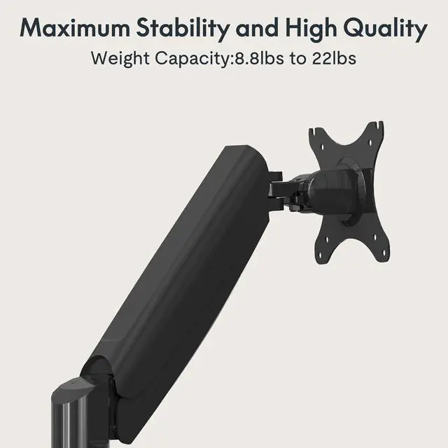 Alt view image 6 of 7 - FlexiSpot Dual Monitor Stand for Desk Adjustable Spring Monitor Arm Desk Mount Hold up to 3.3 to 11lbs Vesa Dual Monitor Mount with C Clamp for 10 to 27 Inch Computer Screens