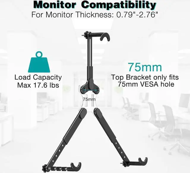 Alt view image 3 of 7 - MOUNT PRO VESA Mount Adapter, Universal Non-VESA Monitor Mount Adapter for 19 to 32 inch Screens, Vesa Bracket 75x75mm/100x100mm, Hold up to Max 17.6lbs