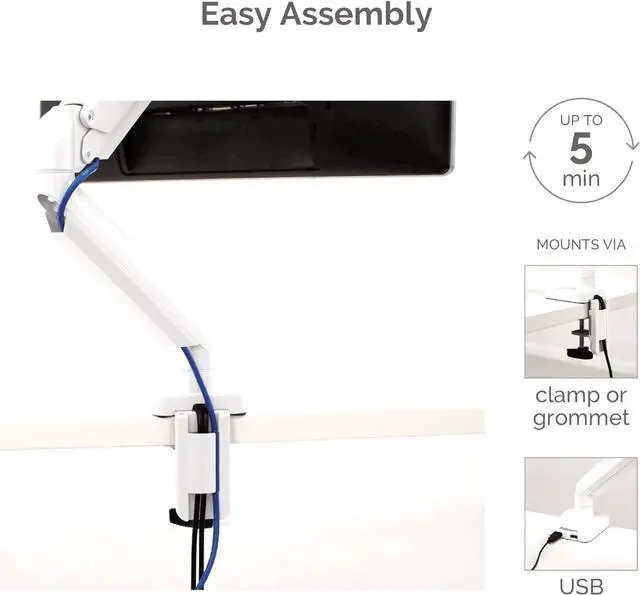 Alt view image 4 of 7 - Fellowes 8056201 Platinum Series Adjustable Computer Monitor Stand for Desk with Single Monitor Arm, 32 Inch Monitor Capacity