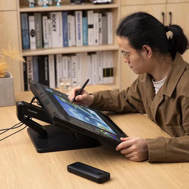 Alt view image 6 of 6 - HUION Monitor Stand, Single Monitor Arm for 17-32 inch Screens, Holds up to 22 lbs, Adjustable Monitor Mount with Gas Spring Full Motion, VESA 75x75 & 100x100mm