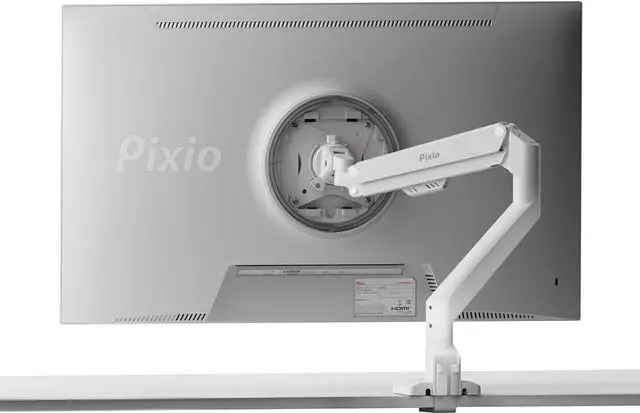 Main image of Pixio PS1S Wave White Single Monitor Arm Stand Desk Mount - Fits up to 32 inches Monitors and up to 19.8lbs. VESA Compatibility and Integrated Cable Management