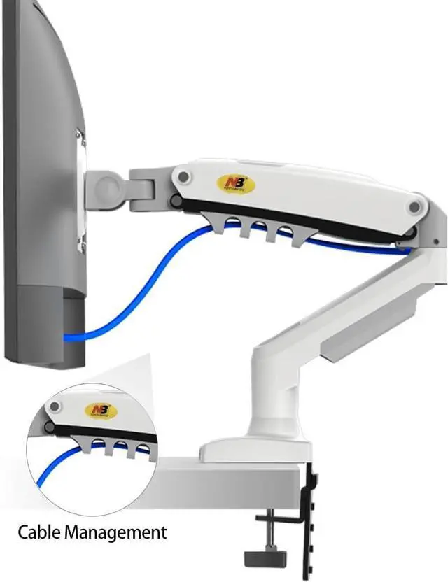 Alt view image 5 of 6 - NB North Bayou Dual Monitor Desk Mount Stand Full Motion Swivel Computer Monitor Arm for Two Screens 17-27 Inch with 4.4~19.8lbs Load Capacity for Each Display F160-W