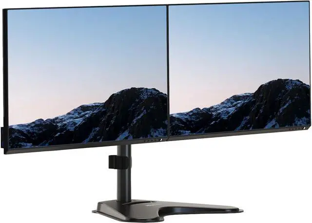Alt view image 2 of 7 - Mount-It! Dual Monitor Stand for Desk, Free Standing Monitor Stands for 2 Screens up to 19.8lbs per Arm, Fully Adjustable Dual Monitor Mount with Tilt, Swivel, Rotation with VESA 75x75 and 100x100