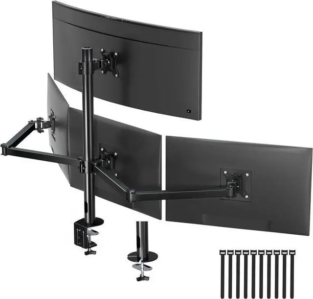 Main image of PUTORSEN Quad Monitor Mount Holds up to 32 inch Screens, Fully Adjustable Heavy Duty 4 Monitor Mount, 4 Monitor Arm Desk Mount, Max Load 22lbs per Screen, Clamp/Grommet, VESA 75/100mm, Black