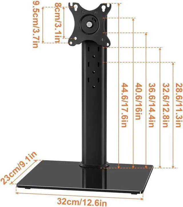 Alt view image 3 of 5 - KKTONER Single Computer Monitor Stands Full Motion Swivel Free Standing Desk Vesa Mount for 13 inch to 32 inch Screen Height Adjustable Monitor Mount Vesa 75 * 75mm/100 * 100mm Hold up 77Lbs