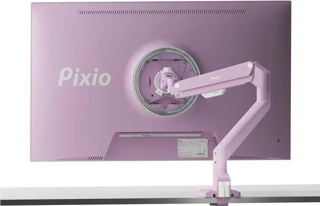 Main image of Pixio PS1S Wave Pink Single Monitor Arm Stand Desk Mount - Fits up to 32 inches Monitors and up to 19.8lbs. VESA Compatibility and Integrated Cable Management