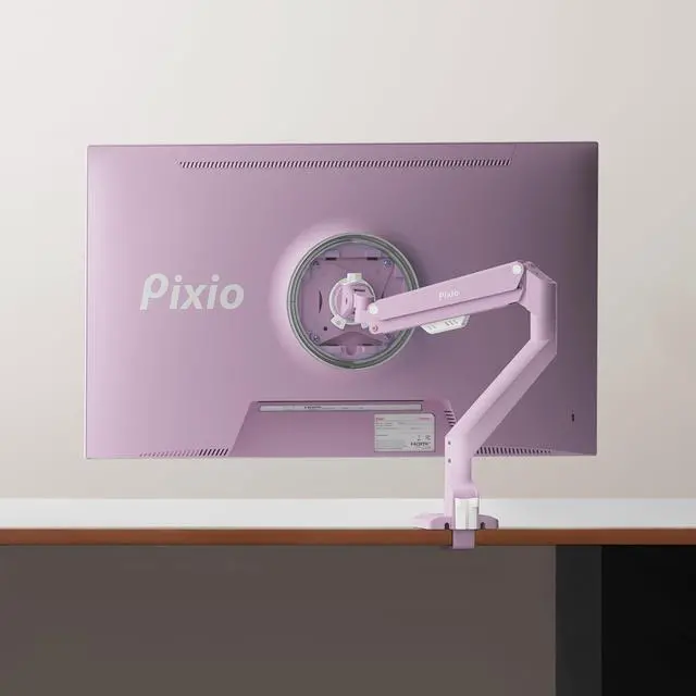 Alt view image 7 of 7 - Pixio PS1S Wave Pink Single Monitor Arm Stand Desk Mount - Fits up to 32 inches Monitors and up to 19.8lbs. VESA Compatibility and Integrated Cable Management