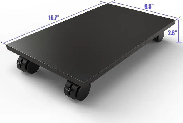 Alt view image 6 of 7 - CPU StandComputer Tower StandMobile CPU Holder with 4 Caster Wheels Fits for PCPrinterMost Computer TowerOfficeHomePlanter CaddiesDog Bowl Stand (Black)