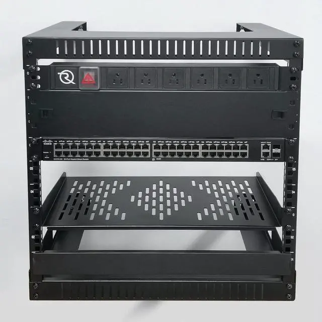 Alt view image 6 of 7 - RIVECO 9U Wall Mount Rack for Network  17.7" Deep 2 Post Open Frame Racks Easy Assembly Firm Constructed for Stereo/Server/AV/Home Data Equipment Heavy Duty Black