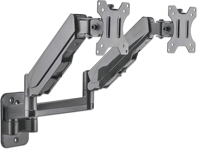 Alt view image 5 of 6 - Universal Gas Spring Dual Monitor Wall Mount Two Gas-Spring Jointed Arms, Supports Two 17" to 32" TV Or Monitors up to 8 Kg (17.64 Lbs.) Model Number 461627