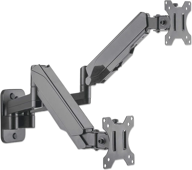 Alt view image 6 of 6 - Universal Gas Spring Dual Monitor Wall Mount Two Gas-Spring Jointed Arms, Supports Two 17" to 32" TV Or Monitors up to 8 Kg (17.64 Lbs.) Model Number 461627