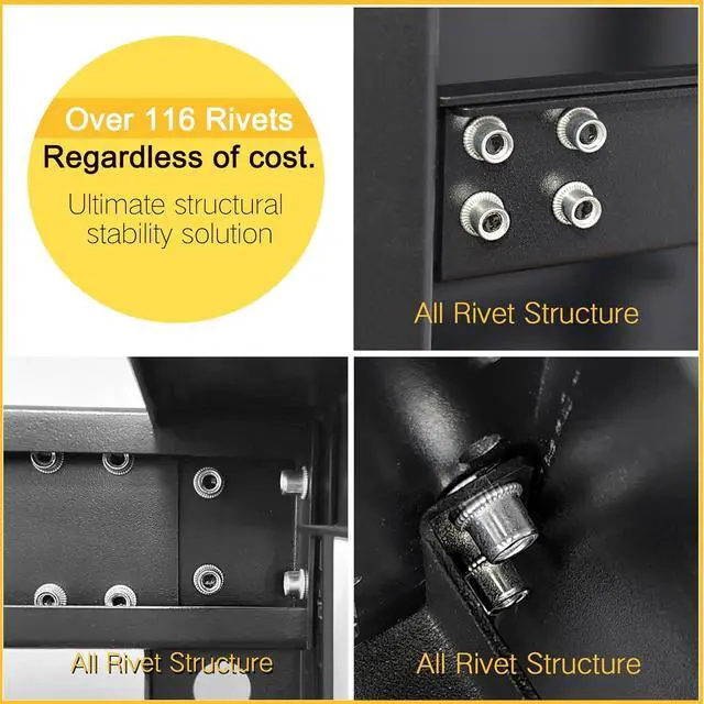 Alt view image 3 of 6 - RIVECO 12U 19 Adjustable Depth Server Rack Support Up to 1700LBS Floor Standing 4 Post Rack with L Rails & Load-Bearing Casters Universal for Network Equipment Black