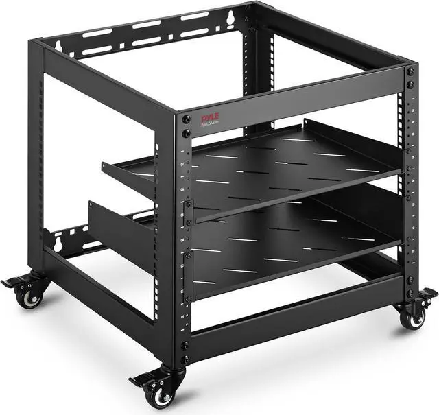 Main image of 10U Server Rack Network Cabinet - Enclosed Wall Mount Rack includes Mounted Fan, Lockable Door & Hardware | Compatible with 19" Equipment Standard (Black)