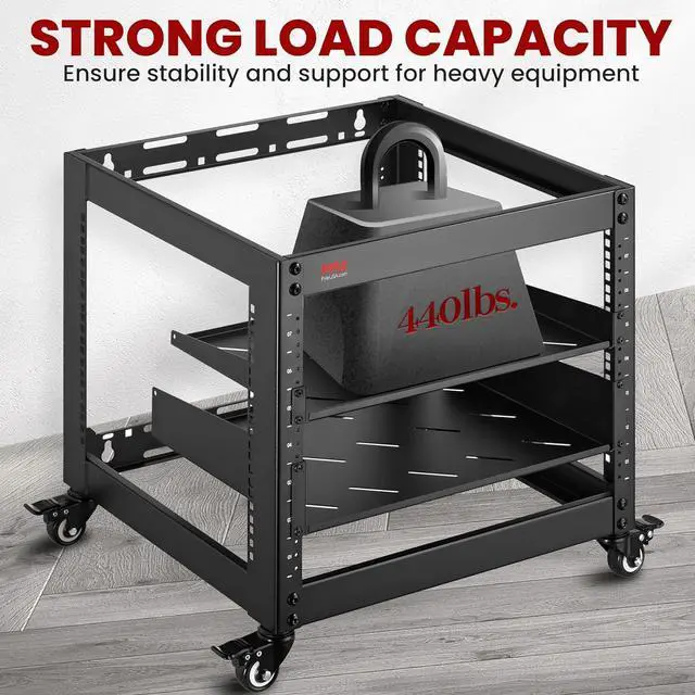 Alt view image 4 of 7 - 10U Server Rack Network Cabinet - Enclosed Wall Mount Rack includes Mounted Fan, Lockable Door & Hardware | Compatible with 19" Equipment Standard (Black)