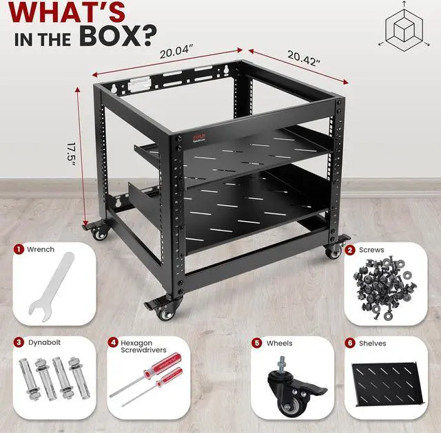 Alt view image 7 of 7 - 10U Server Rack Network Cabinet - Enclosed Wall Mount Rack includes Mounted Fan, Lockable Door & Hardware | Compatible with 19" Equipment Standard (Black)