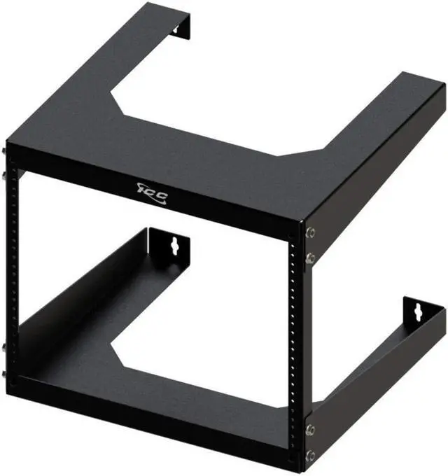 Alt view image 2 of 6 - ICC Wall Mount Rack with 8 Rack Mount Spaces (8U) - Heavy-Duty 19" Open Frame Server Rack - Space-Saving and Secure Network Equipment Rack for IT, AV and Computer Equipment Installations