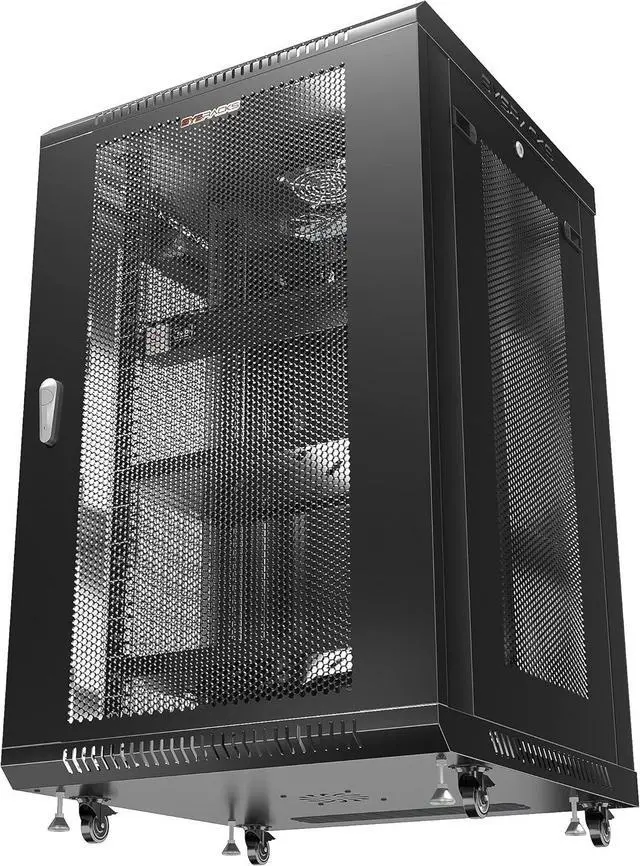 Main image of Sysracks - Server Rack - Wall Cabinet - Wall Mount Rack on Casters Locking Network Enclosure with Fans - VENTED Door Audio Rack - Network Rack - 24 Inch Depth AV Cabinet (18U (24" W x24 D x35 H))